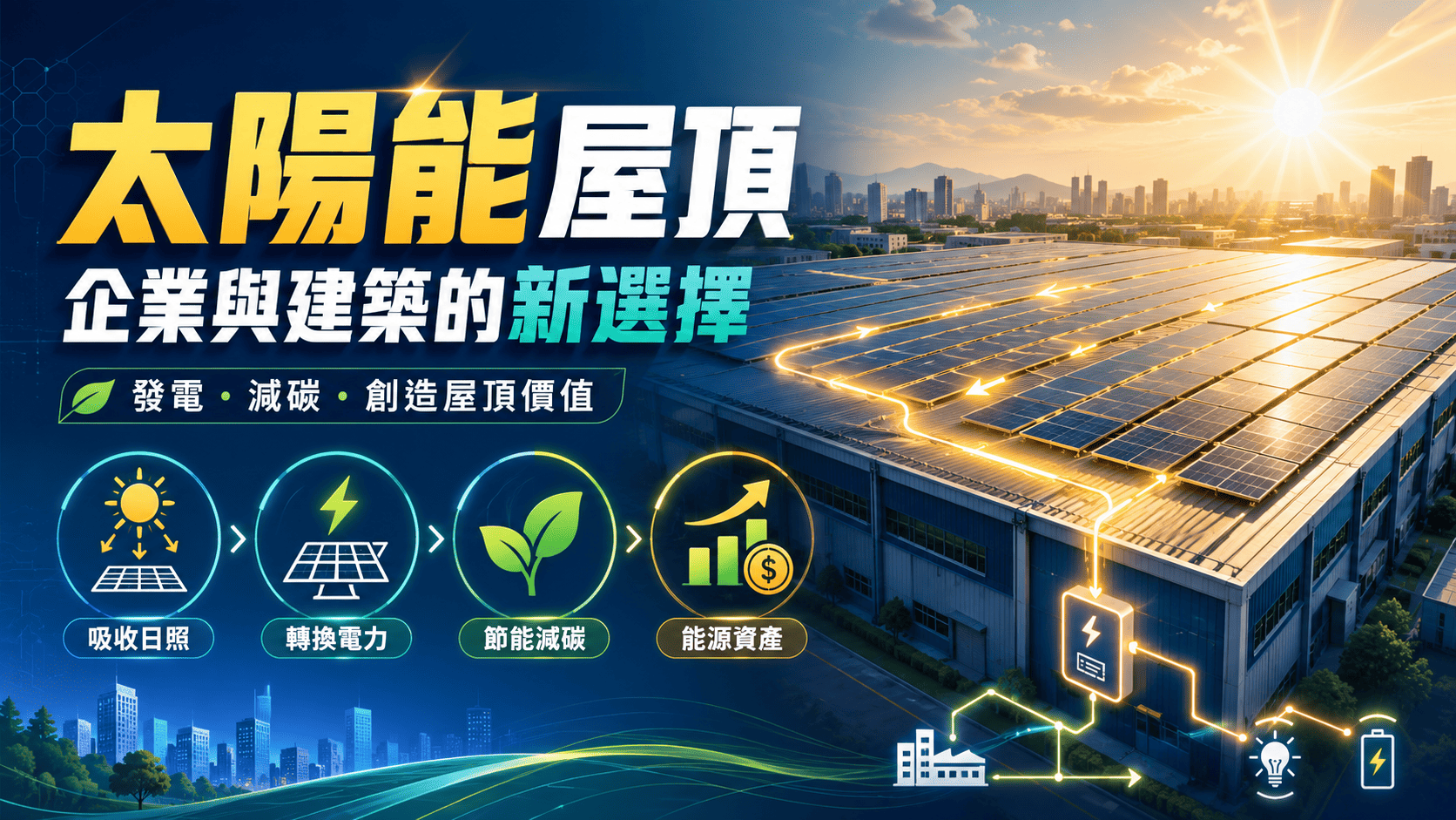 太陽能屋頂近年越來越受到企業、工廠、倉儲業者與建築業主重視。